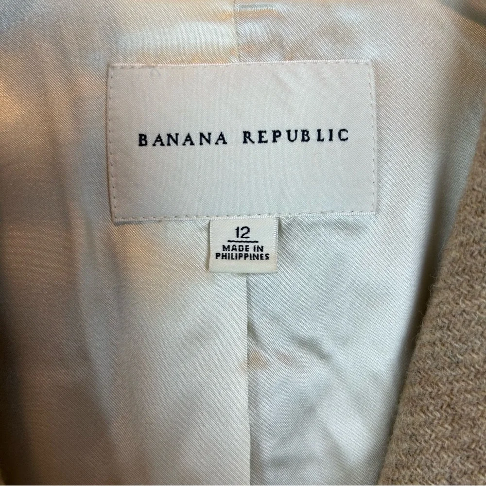 Banana Republic Tan Wool Blend Blazer Women’s Size 12 Two Button Jacket Brown - Picture 8 of 9